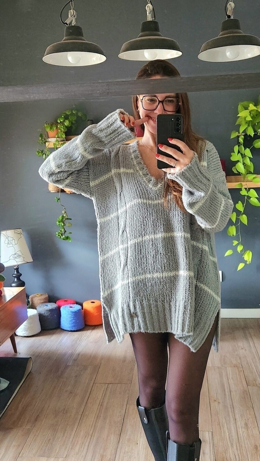 Maxi Sweater Classic Gris - Imagen 4