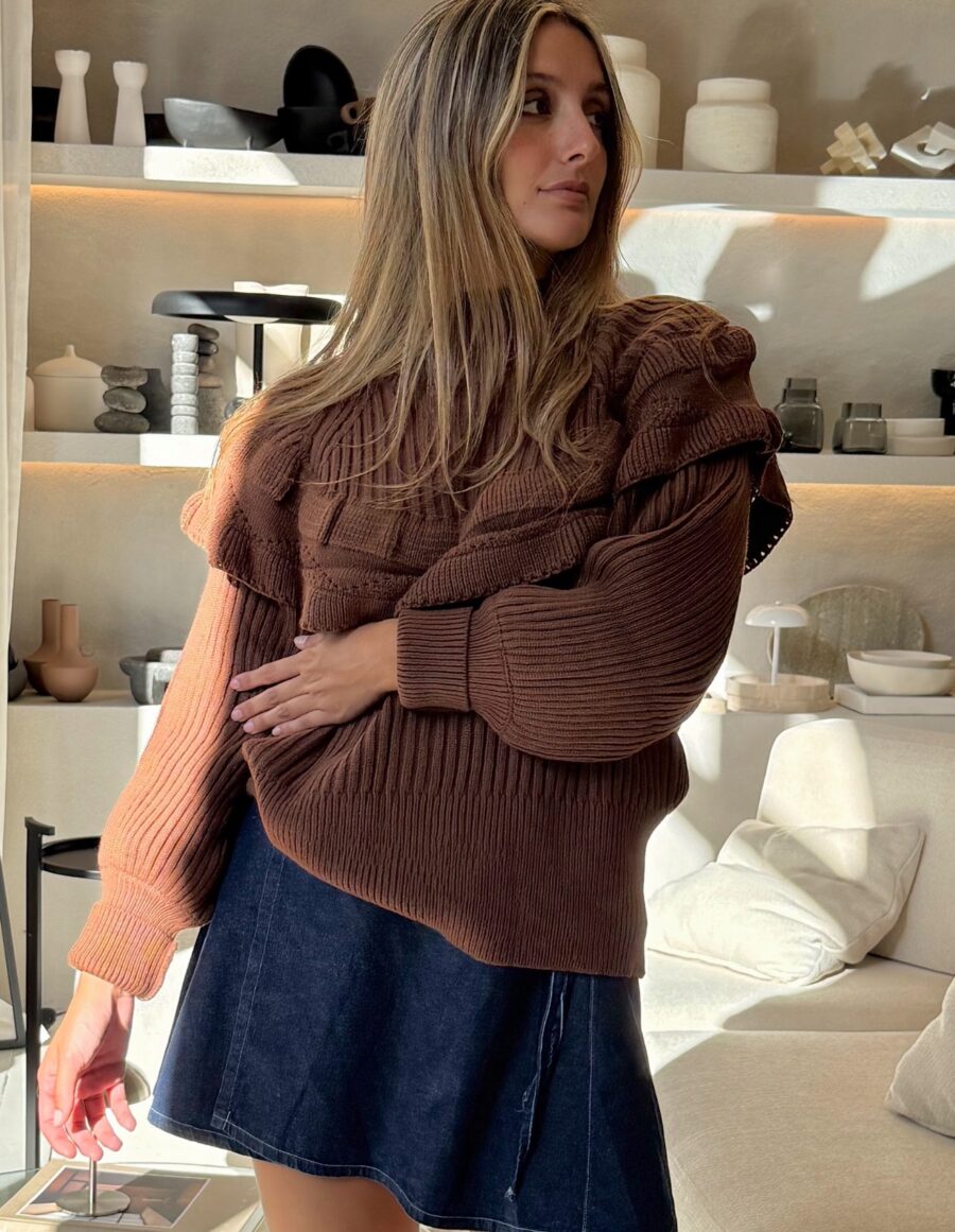 Maxi media polera over  Chocolate - Imagen 2