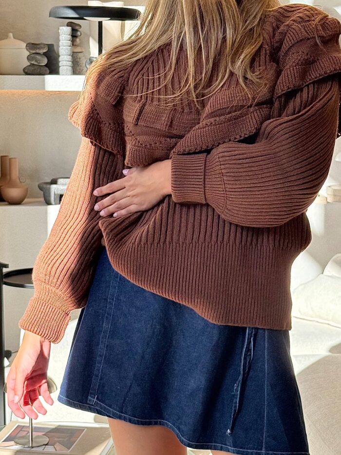 Maxi media polera over  Chocolate