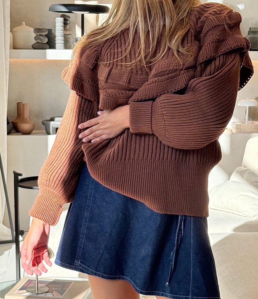 Maxi media polera over  Chocolate